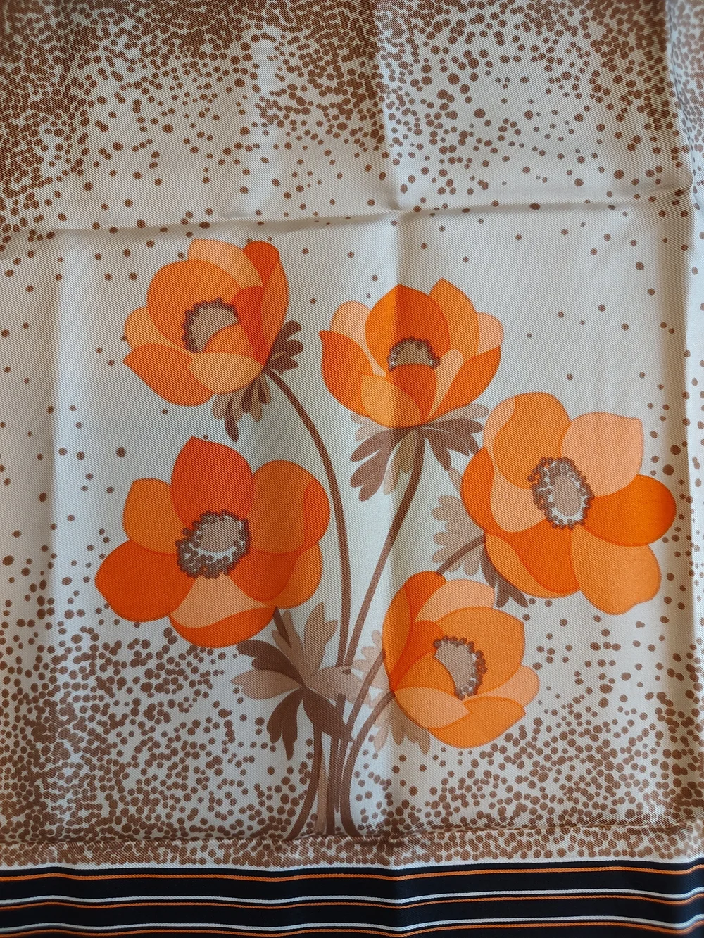 Dior vintage silk floral striped scarf large size EUC